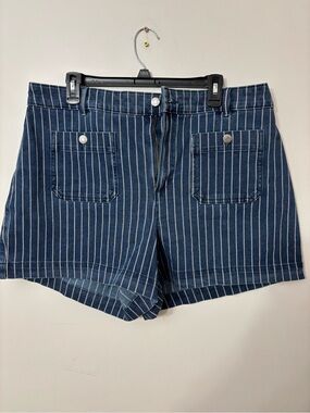 LOF Navy Pinstripe Jean Shorts